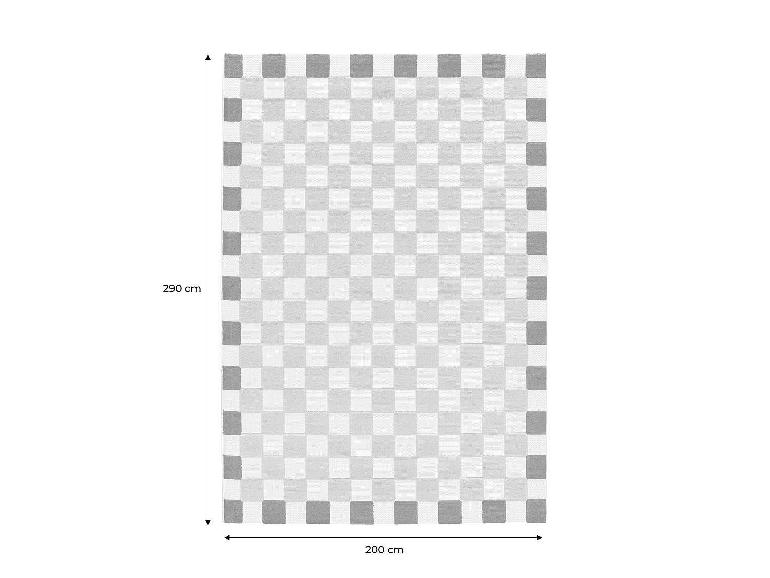 Tapis intérieur/extérieur damier rose et rouge 200x290cm - Mona