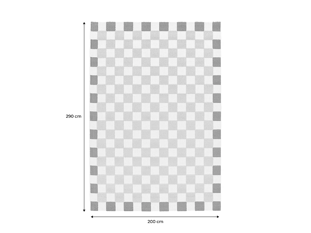 Tapis intérieur/extérieur damier rose et rouge 200x290cm - Mona