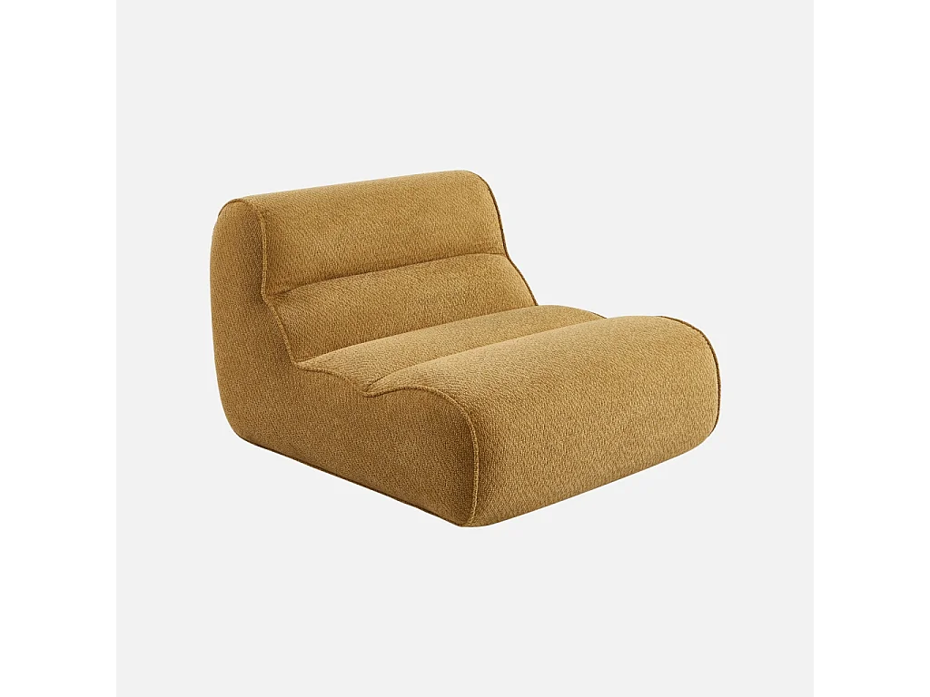 Chauffeuse tissu chenille 1 place moutarde - Dario