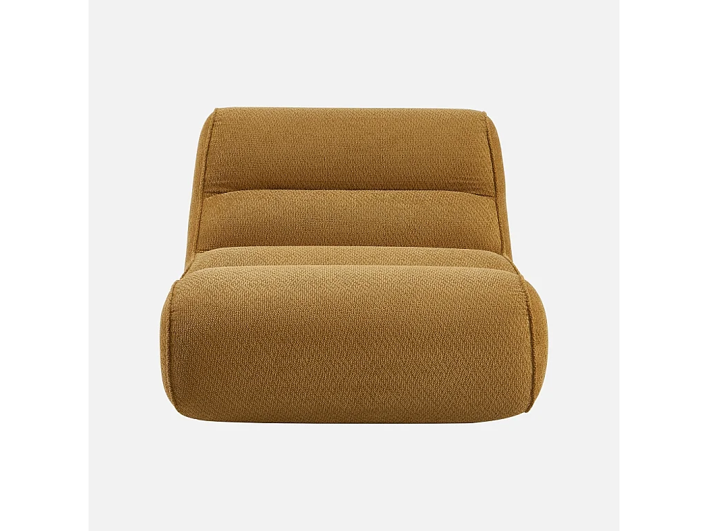 Chauffeuse tissu chenille 1 place moutarde - Dario