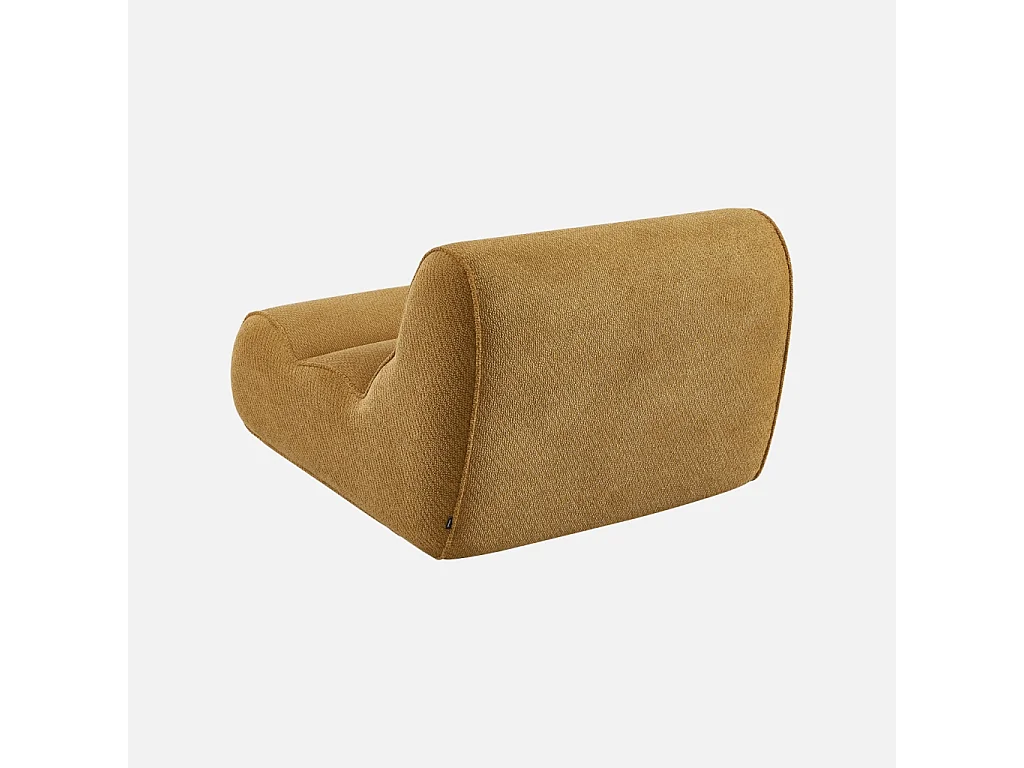 Chauffeuse tissu chenille 1 place moutarde - Dario