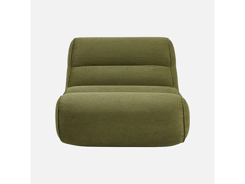 Chauffeuse tissu chenille 1 place kaki - Dario