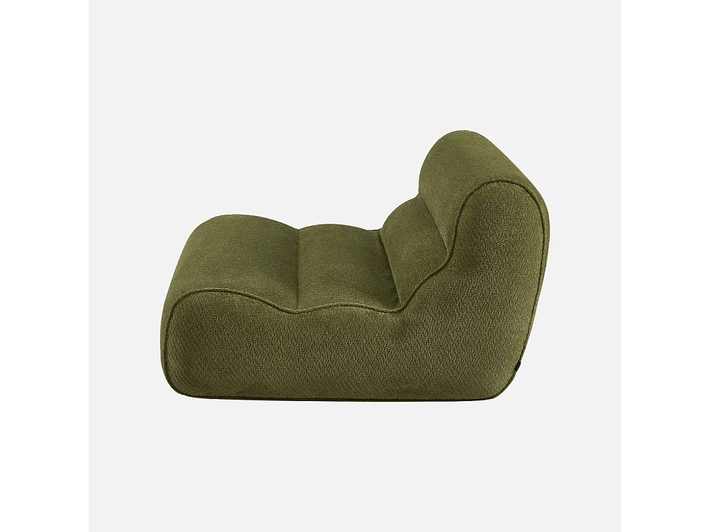 Chauffeuse tissu chenille 1 place kaki - Dario