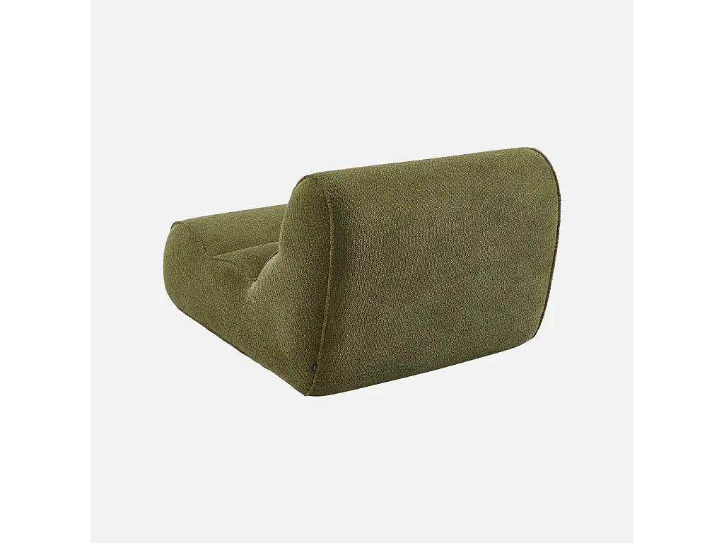 Chauffeuse tissu chenille 1 place kaki - Dario