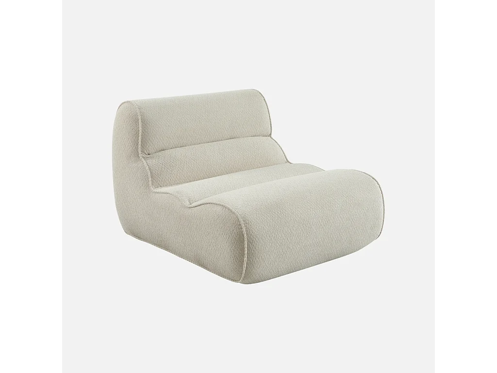 Chauffeuse tissu chenille 1 place crème - Dario