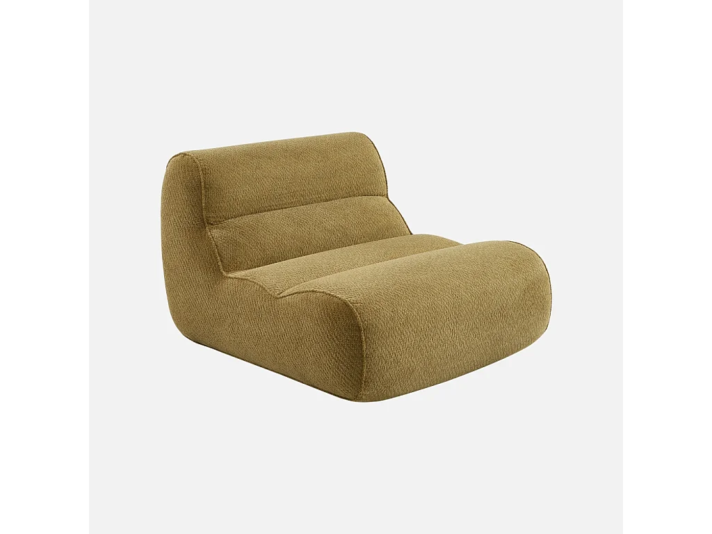 Chauffeuse tissu chenille 1 place vert olive - Dario