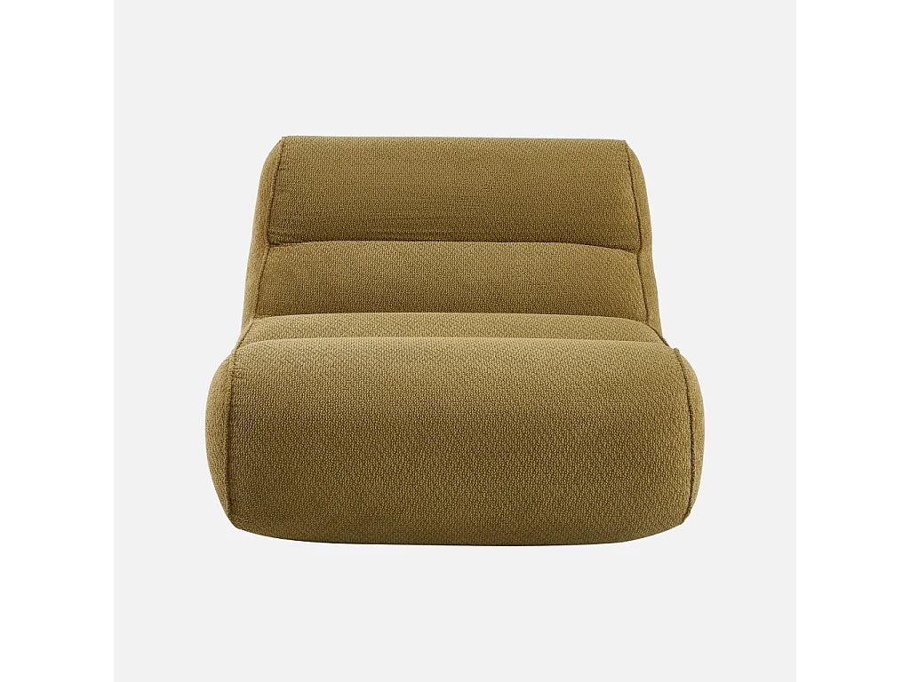 Chauffeuse tissu chenille 1 place vert olive - Dario