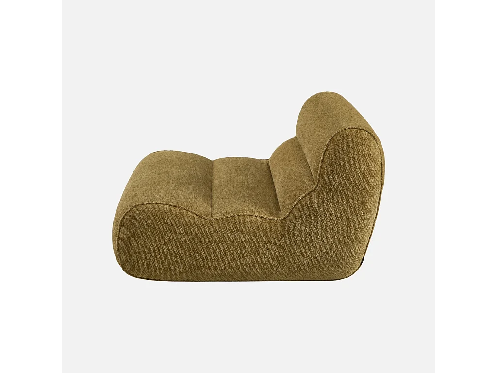Chauffeuse tissu chenille 1 place vert olive - Dario