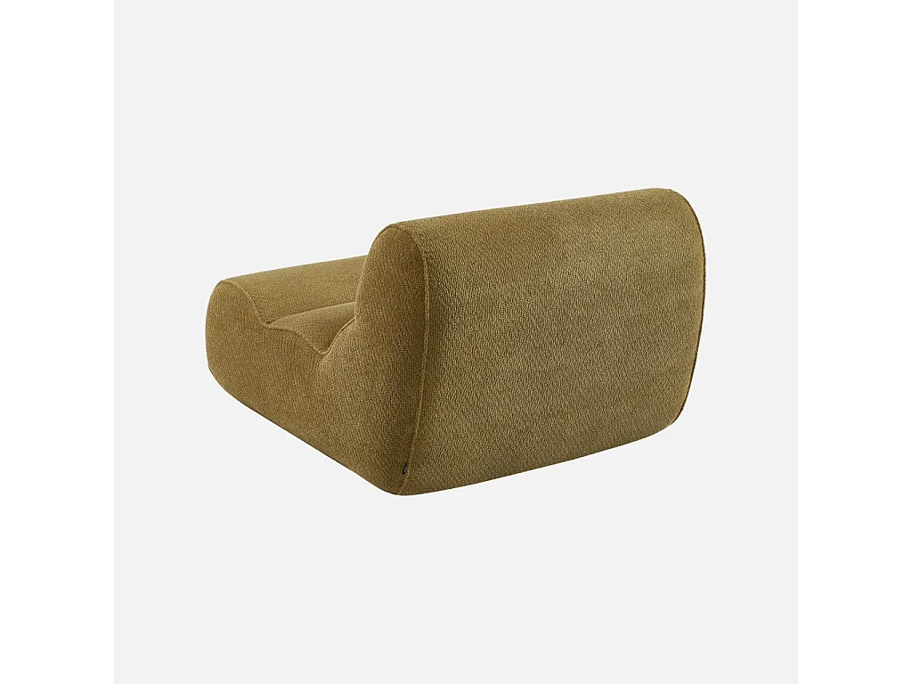 Chauffeuse tissu chenille 1 place vert olive - Dario
