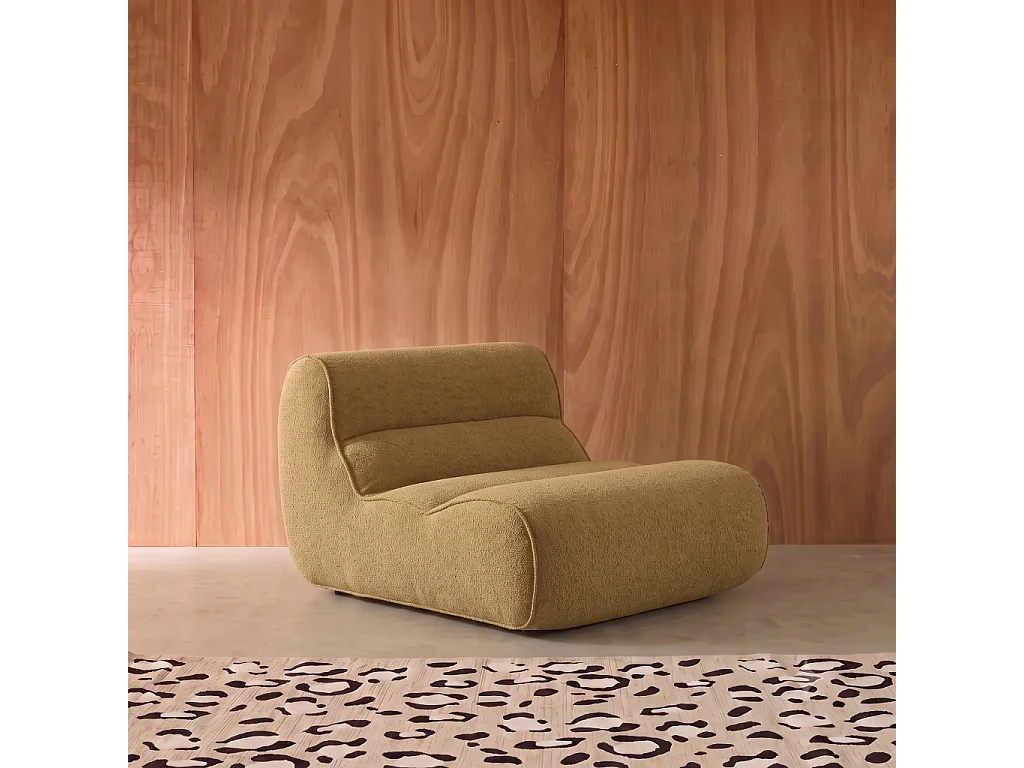Chauffeuse tissu chenille 1 place vert olive - Dario