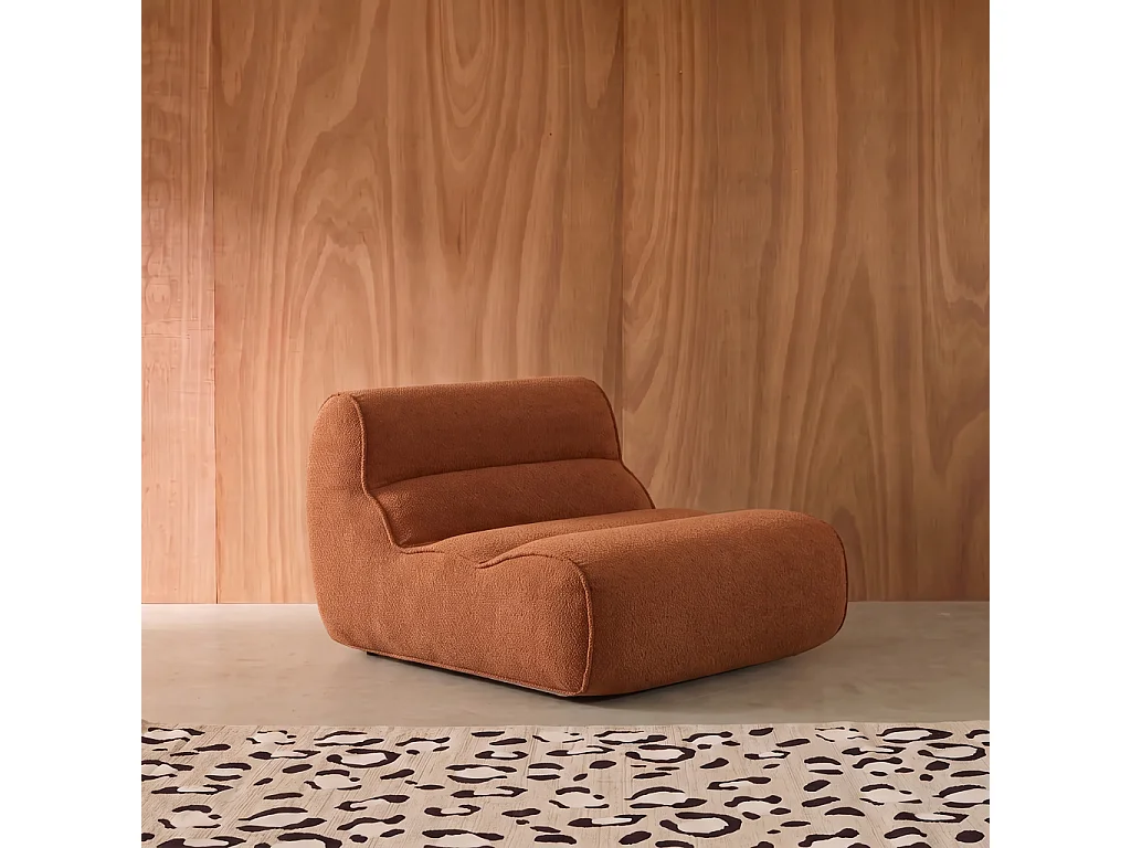 Chauffeuse tissu chenille 1 place terracotta - Dario
