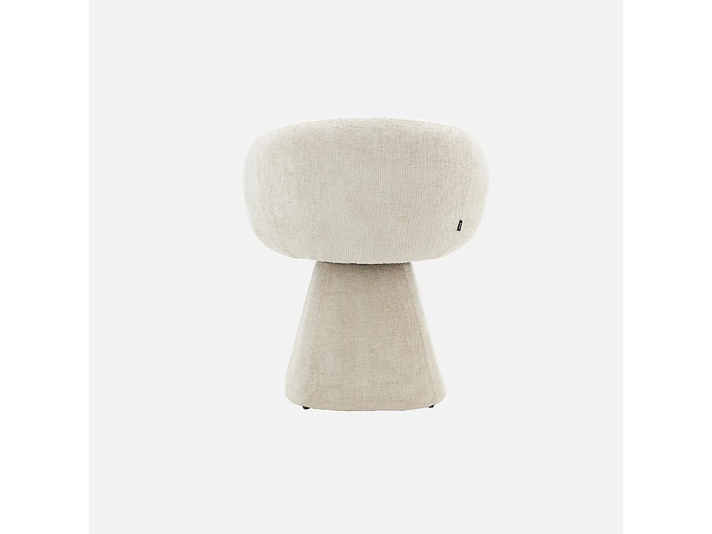 Fauteuil pivotant 180° tissu coton beige - Assia