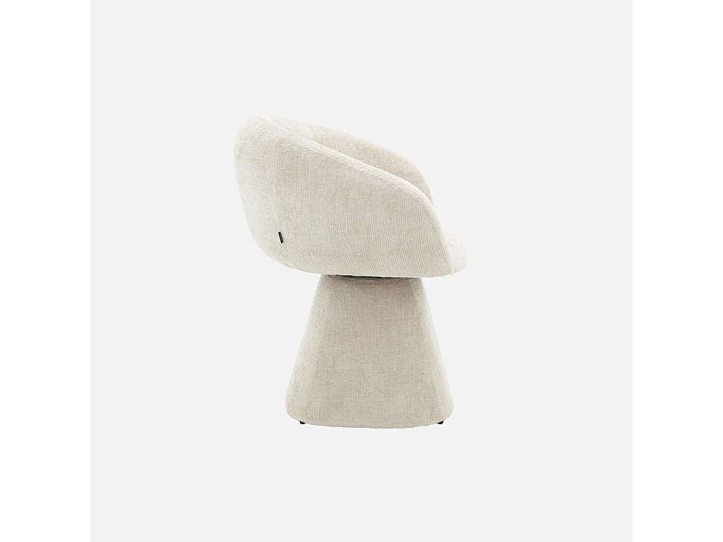 Fauteuil pivotant 180° tissu coton beige - Assia
