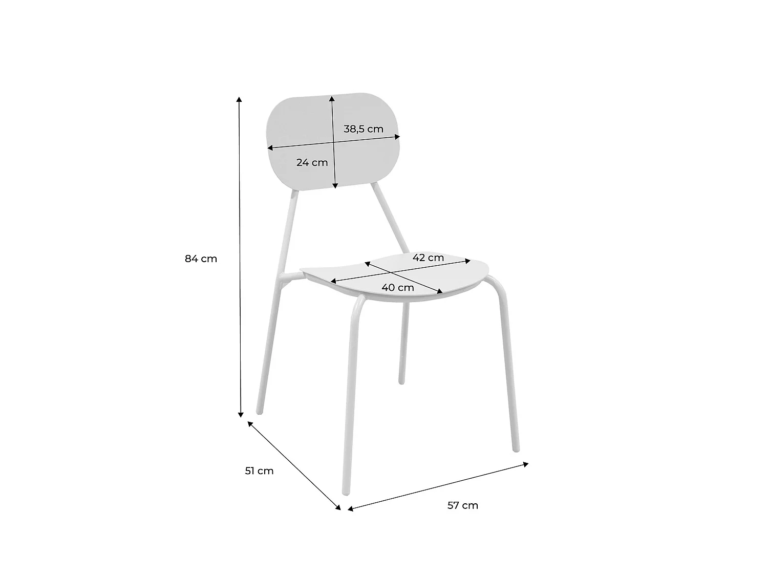 Set 4 sedie da giardino in alluminio, verde kaki