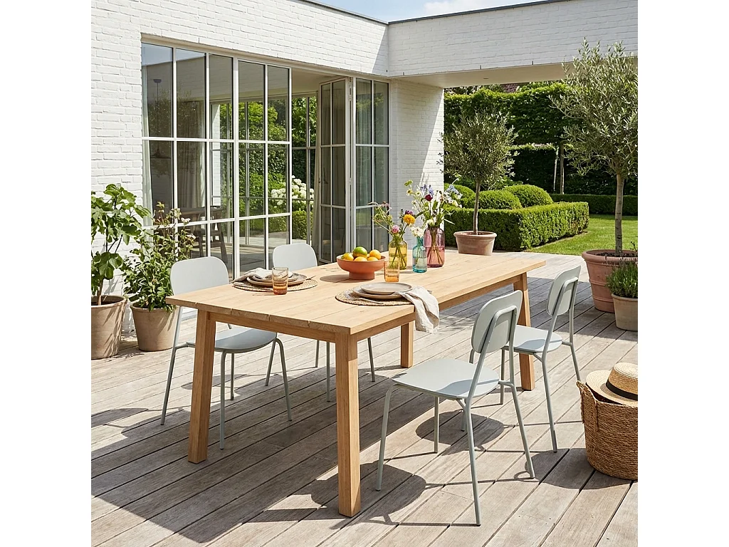 Set 4 sedie da giardino in alluminio, grigio