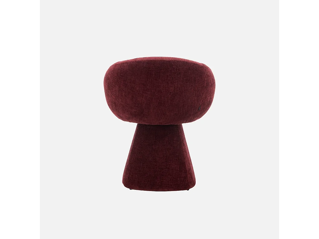 Fauteuil pivotant 180° tissu coton bordeaux - Assia