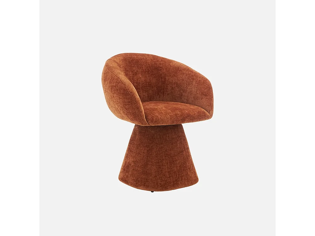 Fauteuil pivotant 180° tissu coton terracotta - Assia