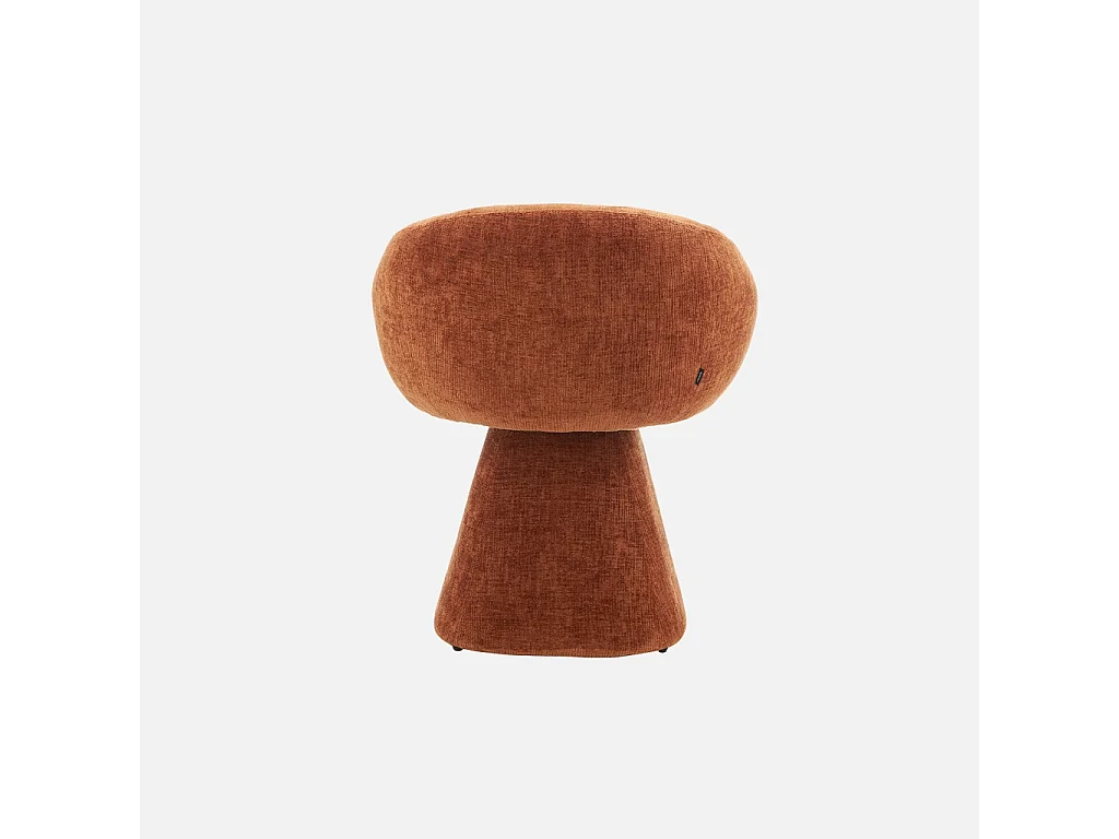 Fauteuil pivotant 180° tissu coton terracotta - Assia