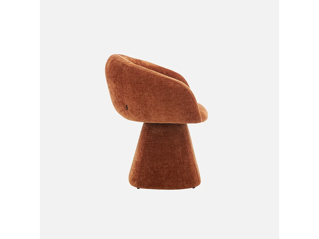 Fauteuil pivotant 180° tissu coton terracotta - Assia