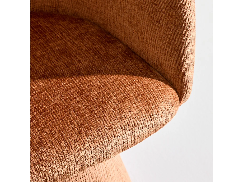 Sillón giratorio 180° tela de algodón terracotta