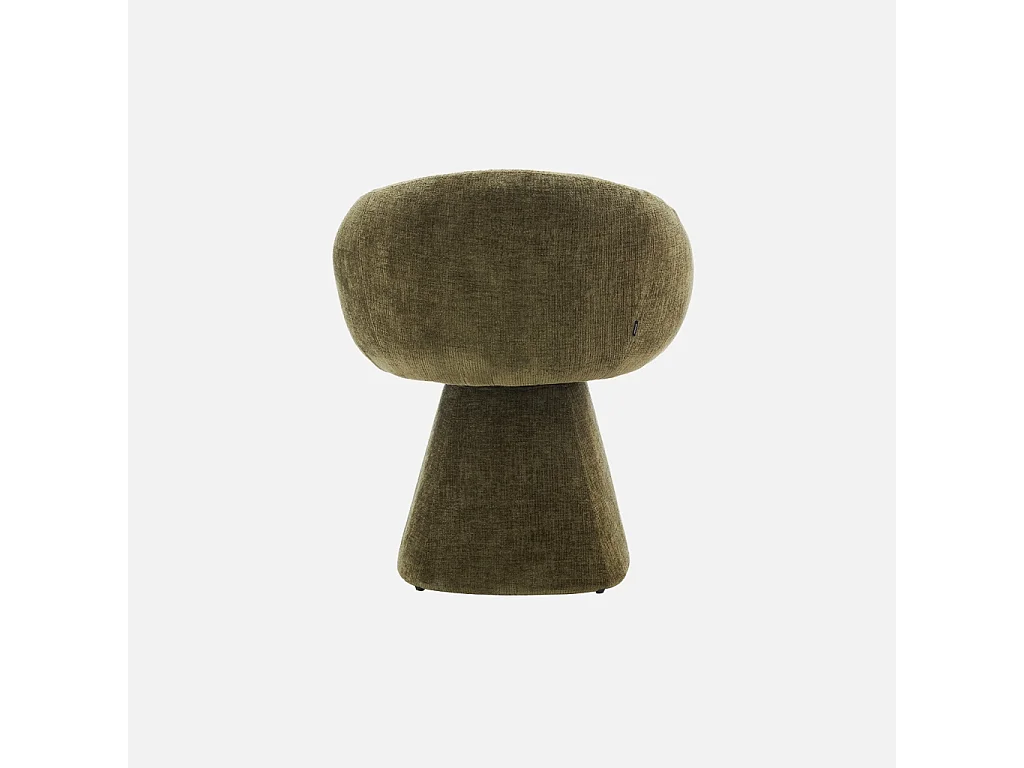 Fauteuil pivotant 180° tissu coton kaki - Assia