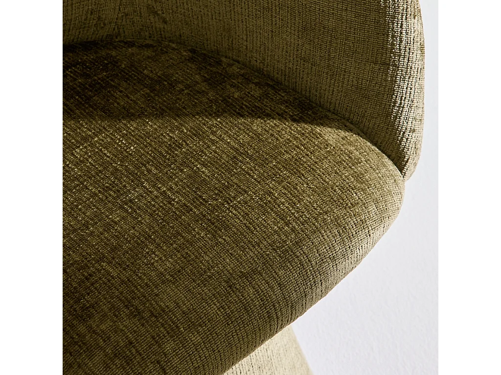 Sillón giratorio 180° tela de algodón verde kaki