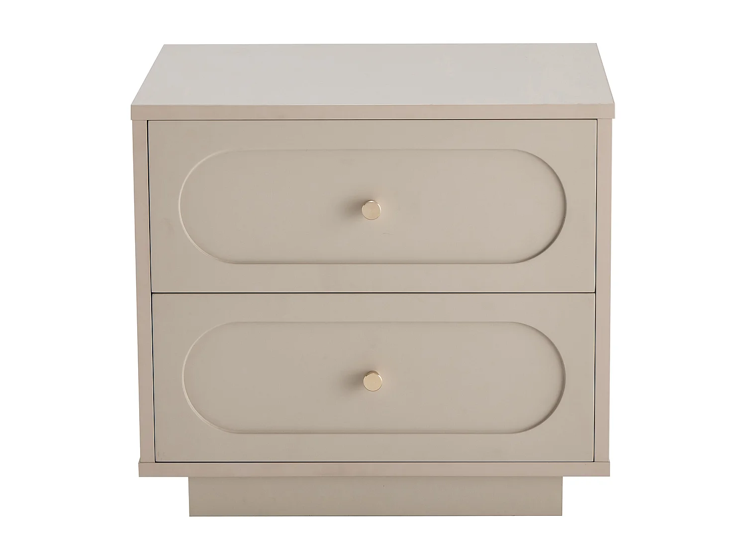 Lot de 2 tables de chevet avec 2 tiroirs - Beige et doré - VALONIRO