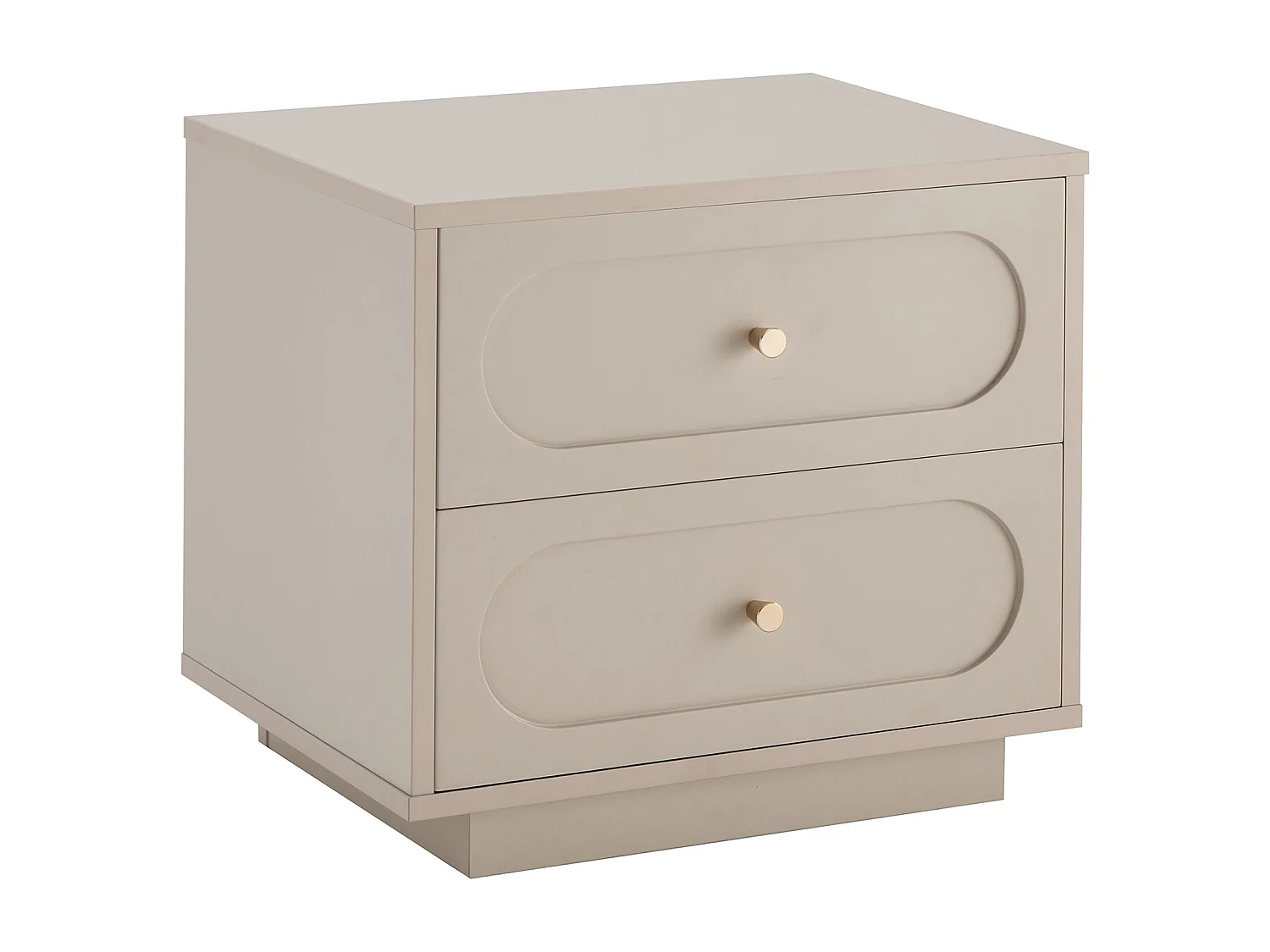 Lot de 2 tables de chevet avec 2 tiroirs - Beige et doré - VALONIRO