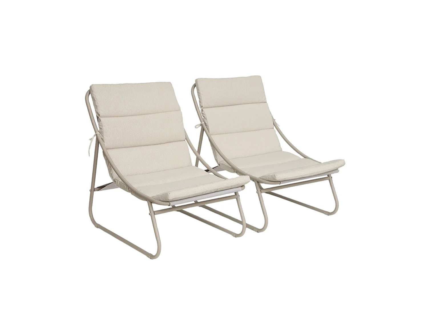 Sillón relax de acero. Set de 2 beige