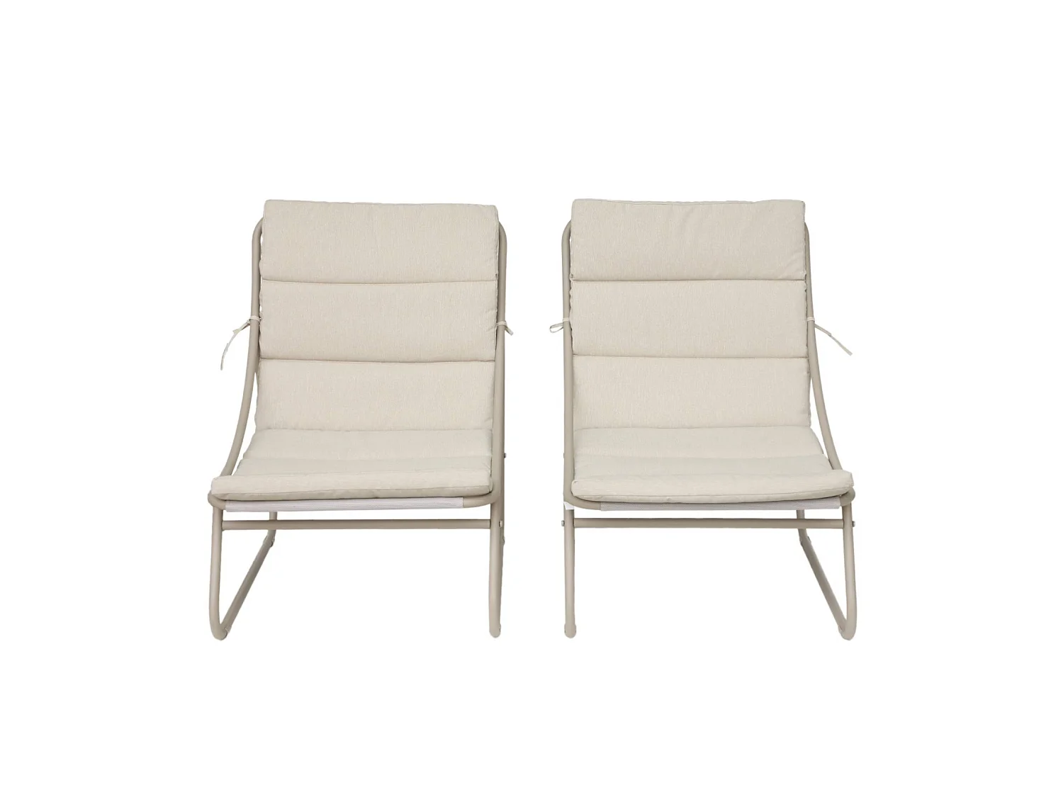 Sillón relax de acero. Set de 2 beige