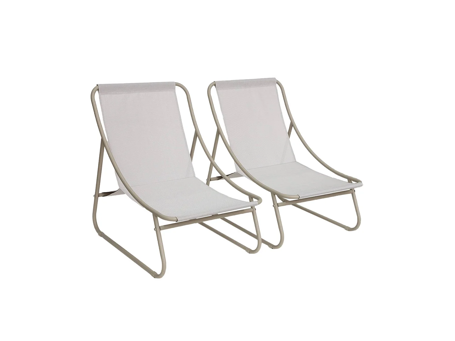 Sillón relax de acero. Set de 2 beige