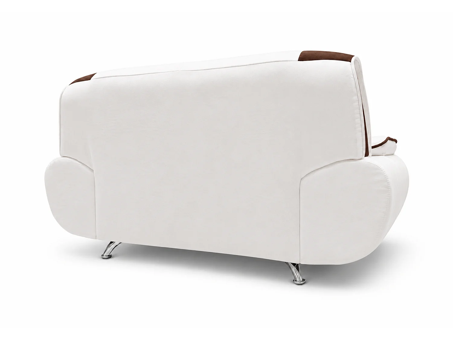 Sofa PALERMO 2-Sitzer – elegantes Sofa für das Wohnzimmer im Stoff KRONOS weiß-braun