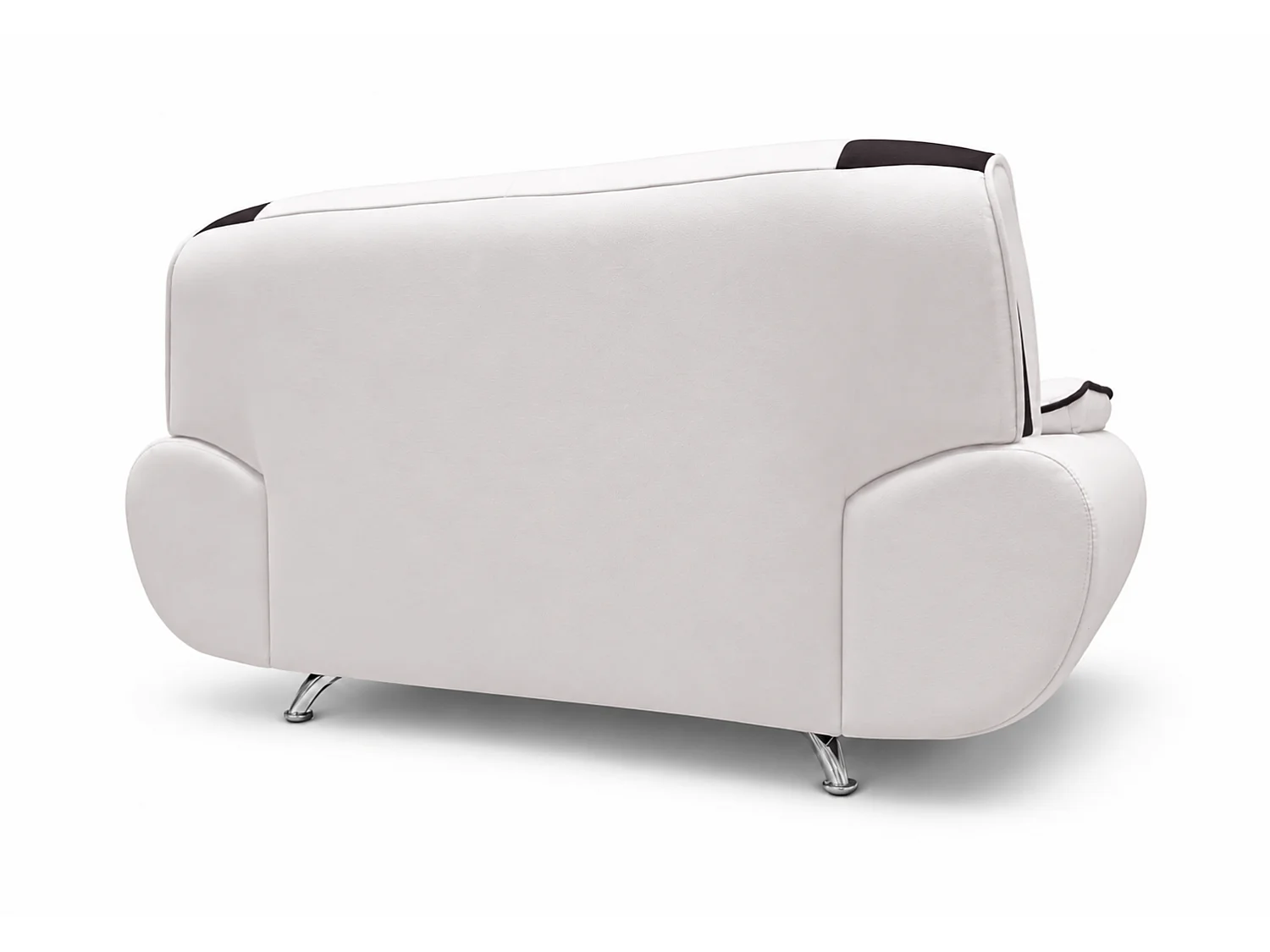 Sofa PALERMO 2-Sitzer – elegantes Sofa für das Wohnzimmer in Kunstleder SOFT weiß-schwarz