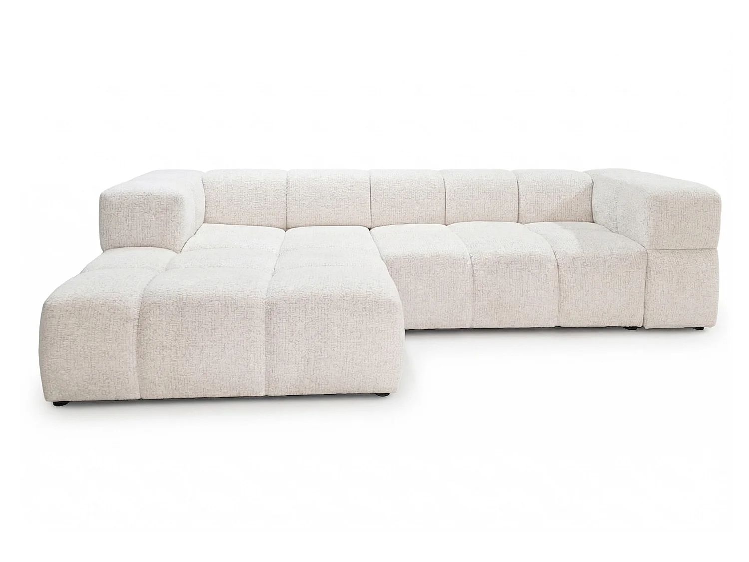 RUBI – canapé d’angle convertible gauche 288x182 cm, BELLO 5 blanc