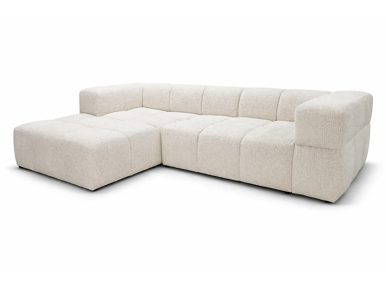 RUBI – canapé d’angle convertible gauche 288x182 cm, BELLO 5 blanc