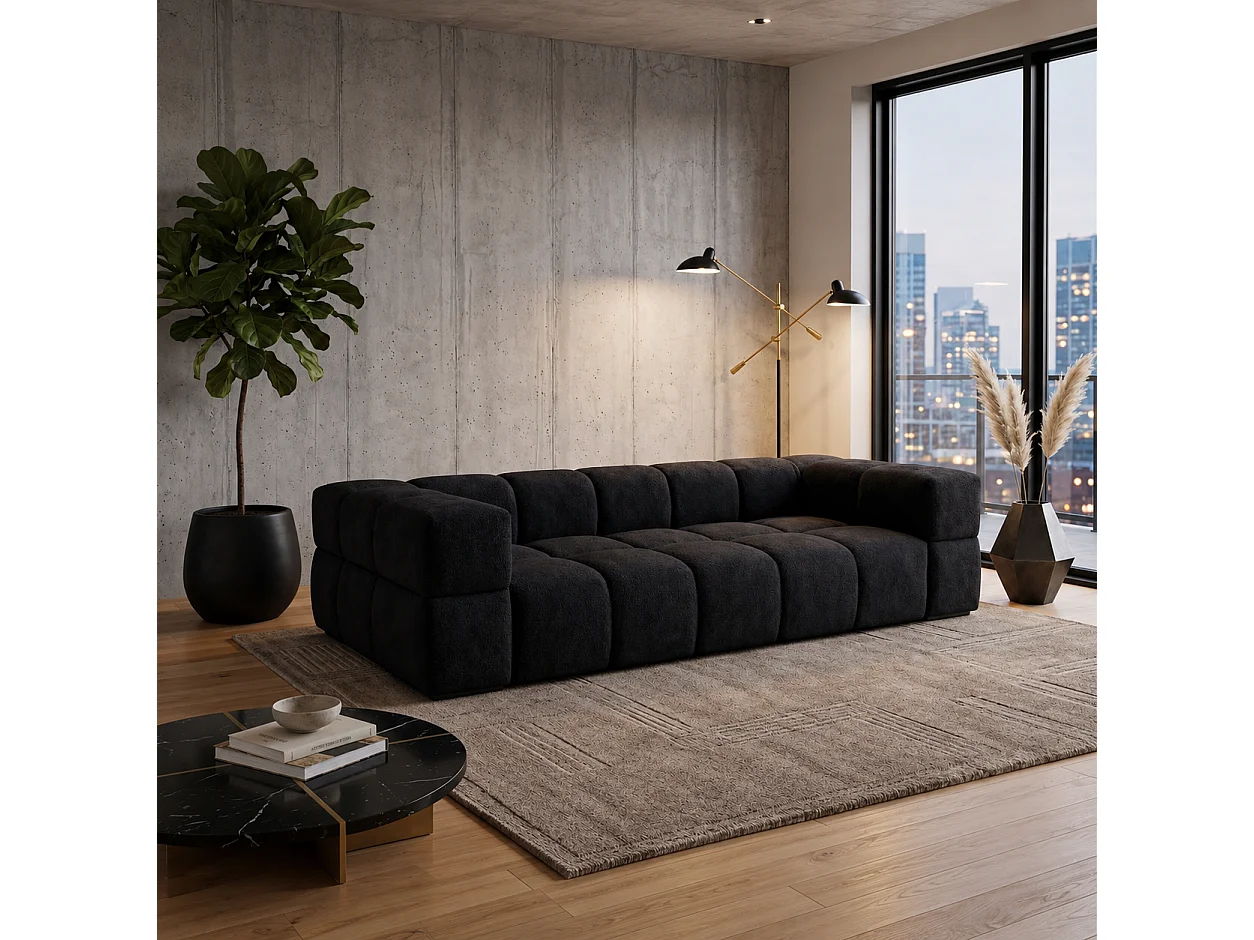 RUBI – sofa 3-osobowa z funkcją spania 150x202 cm, tkanina Anthology 19 szara