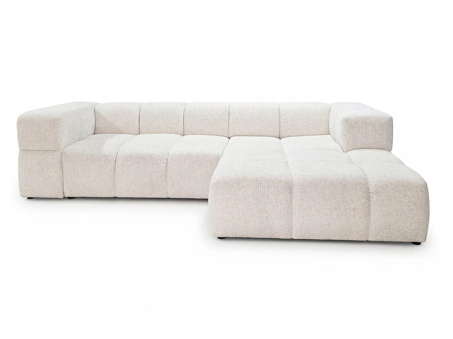 RUBI – canapé d’angle convertible droit 288x182 cm, BELLO 5 blanc