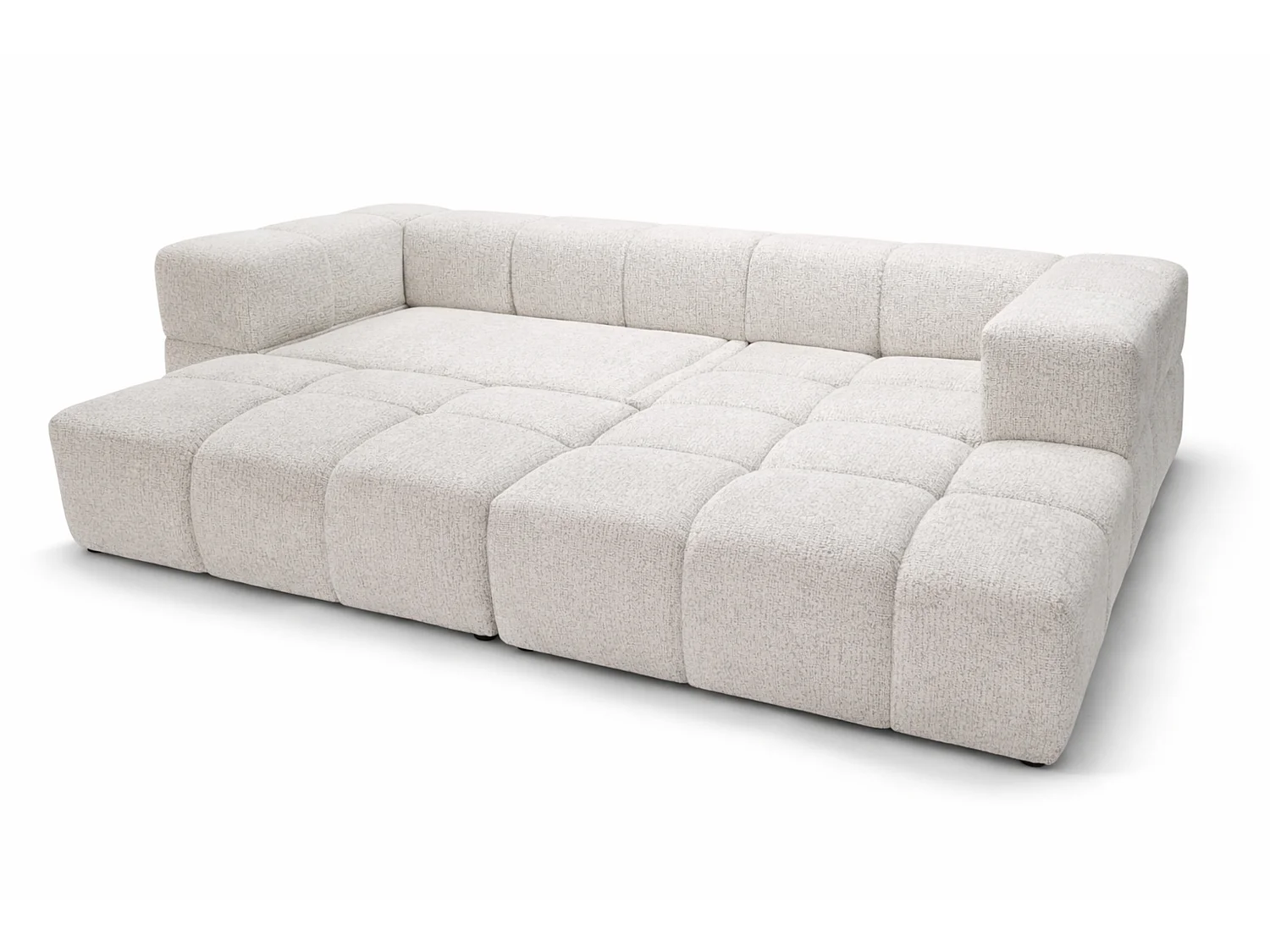 RUBI – canapé d’angle convertible droit 288x182 cm, BELLO 5 blanc