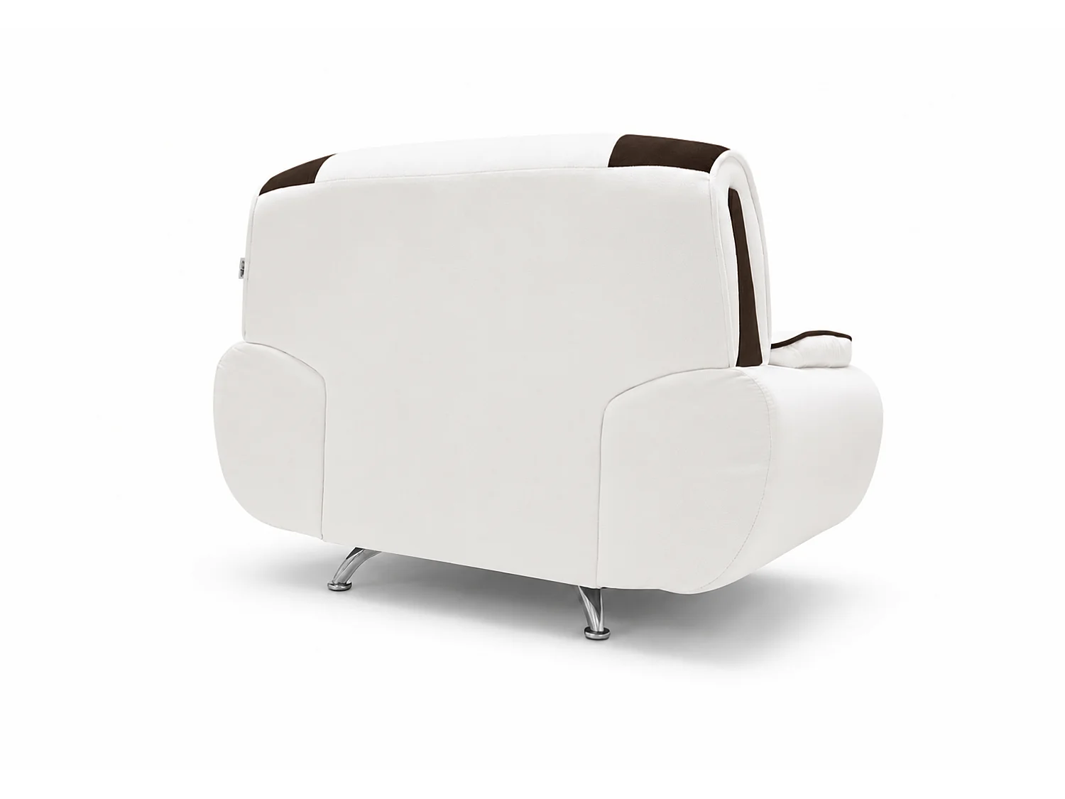 Fauteuil PALERMO – fauteuil élégant pour le salon en tissu KRONOS blanc-brun
