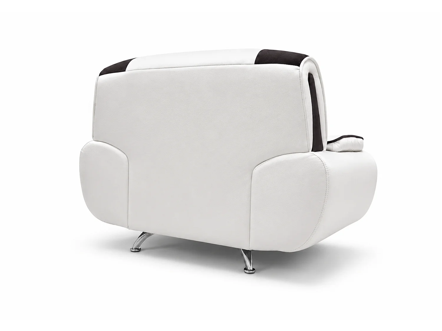 Fauteuil PALERMO – fauteuil élégant pour le salon en éco-cuir SOFT blanc-noir