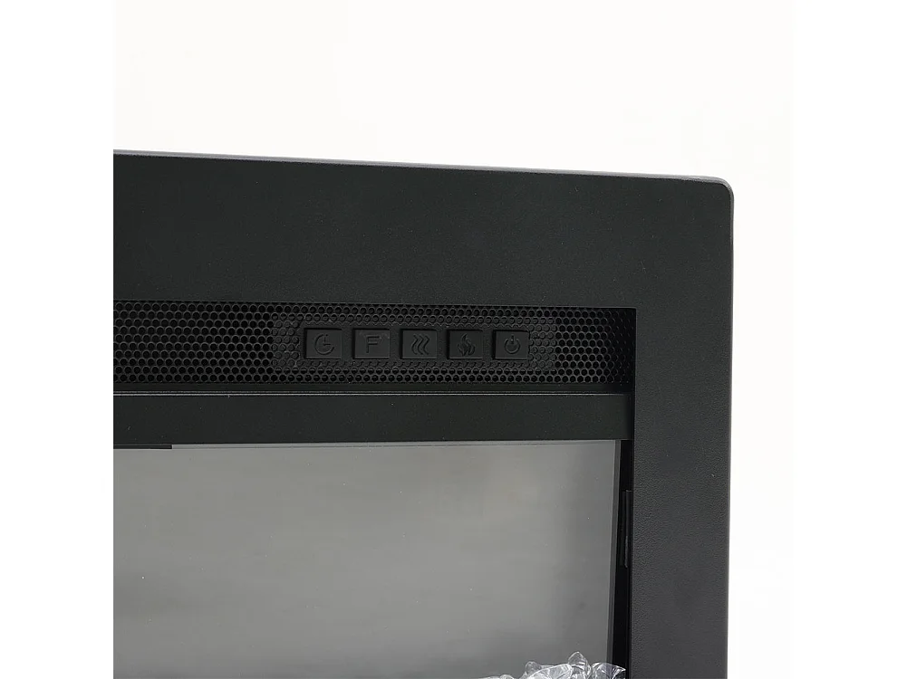 60-Inch Black Electric Fireplace Heater 12 Flame Colours Remote Control Wall Mounted Recessed or Freestanding
