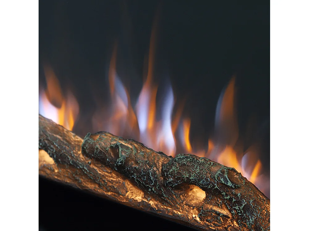 50-Inch Black Electric Fireplace Heater 12 Flame Colours Remote Control Wall Wall Mounted or Recessed
