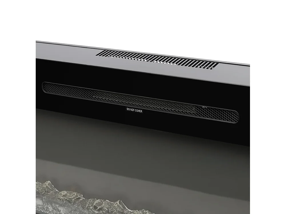50-Inch Black Electric Fireplace Heater 12 Flame Colours Remote Control Wall Wall Mounted or Recessed
