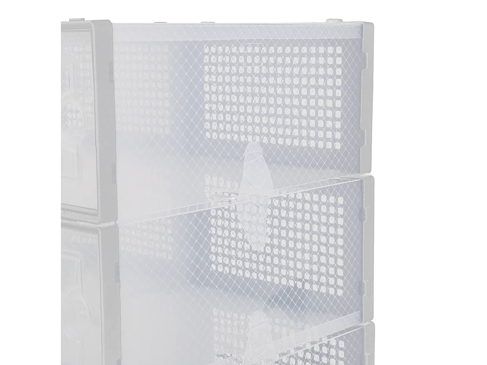12 Pack White Transparent Stackable Shoe Storage Boxes