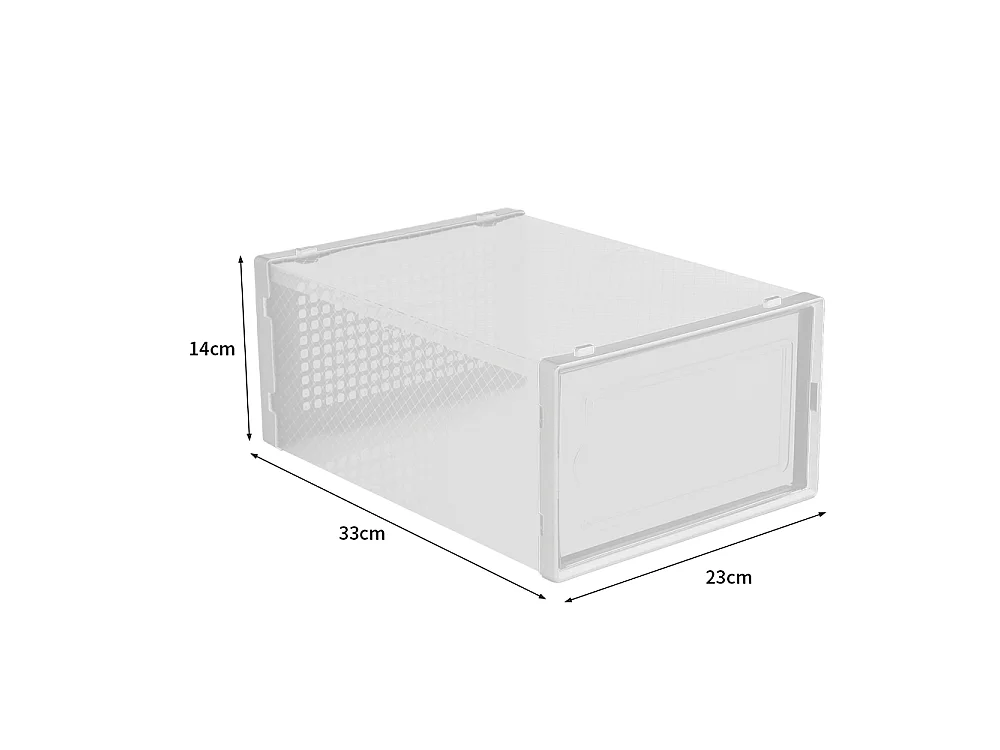 12 Pack White Transparent Stackable Shoe Storage Boxes