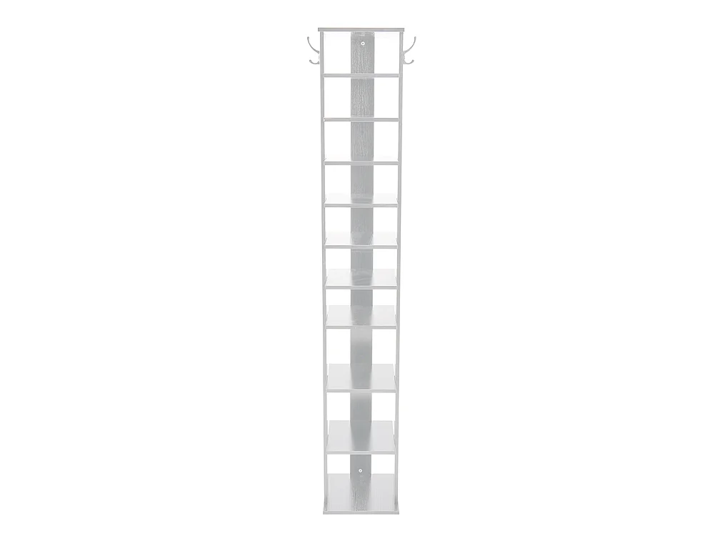 10-Tier Space Saving Freestanding Shoe Rack White