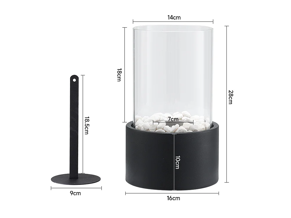 Desktop Ethanol Fireplace with Glass Flame Guard