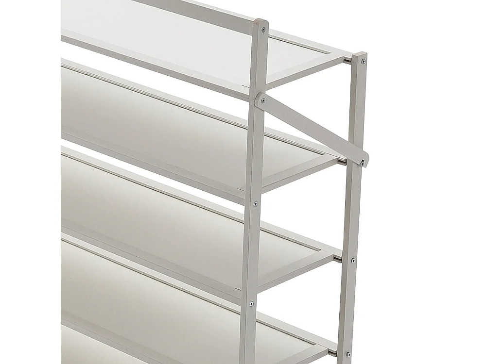6-Tier Foldable Bamboo Shoe Rack Freestanding White
