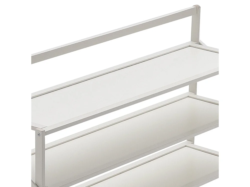 6-Tier Foldable Bamboo Shoe Rack Freestanding White