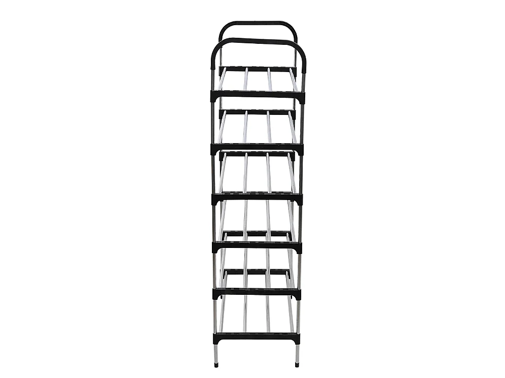 6-Tier Freestanding Metal Shoe Rack Black and Silver